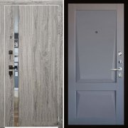 Входная металлическая дверь Tesla Perfecto (Дуб мелфорд грей софт/Серый бархат)