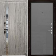 Входная металлическая дверь Tesla Fusion (Дуб мелфорд грей софт/Grigio (Ral 7015))