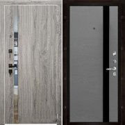 Входная металлическая дверь Tesla Uno (Дуб мелфорд грей софт/Grigio (Ral 7015))