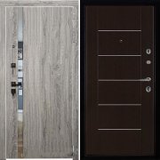 Входная металлическая дверь Tesla LIGHT MD 003 (Дуб мелфорд грей соф/Венге)