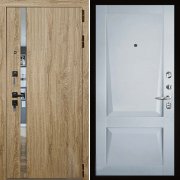Входная металлическая дверь Tesla Perfecto (Дуб Мелфорд софт LW/Светло-серый бархат)