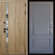 Входная металлическая дверь Tesla Perfecto (Дуб Мелфорд софт LW/Светло-серый бархат)