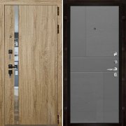 Входная металлическая дверь Tesla Fusion (Дуб Мелфорд софт LW/Grigio (Ral 7015))