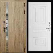 Входная металлическая дверь Tesla 62001 (Дуб Мелфорд софт LW/Белая Серена)