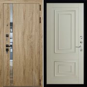 Входная металлическая дверь Tesla 62002 (Дуб Мелфорд софт LW/Светло-серый Серена)