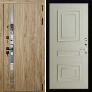Входная металлическая дверь Tesla 62001 (Дуб Мелфорд софт LW/Светло-серый Серена)