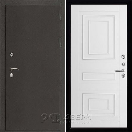 Входная металлическая дверь Термо 3 62001 (Антик темное серебро/Белая Серена)