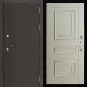 Входная металлическая дверь Термо 3 62001 (Антик темное серебро/Светло-серый бархат)