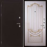 Входная металлическая дверь Термо 3 Александрия (Антик медь/Эмаль слоновая кость/Патина золото)