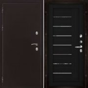 Входная металлическая дверь Термо 3 LIGHT 2110 (Антик медь/Зеркало шоко велюр)