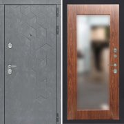 Входная металлическая дверь ART S8 Ultima (Бетон темный/Зеркало орех темный)