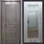 Входная металлическая дверь ART 42 Ultima (Лиственница серая/Зеркало сандал серый)