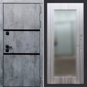 Входная металлическая дверь ART 15 Ultima (Бетон темный/Зеркало сандал серый)