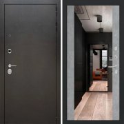 Входная металлическая дверь ART S1 (Антик темное серебро/Зеркало бетон)