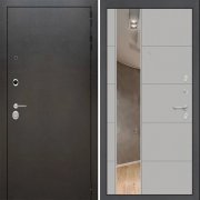Входная металлическая дверь ART S1 19 (Антик темное серебро/Зеркало софт грей)