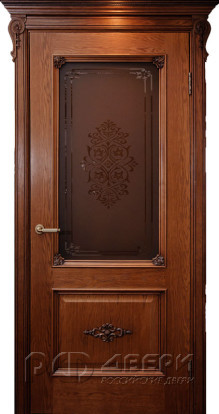 Межкомнатная дверь Мартель со стеклом (Дуб Бренди)