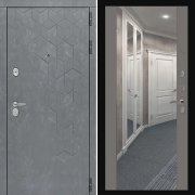 Входная металлическая дверь ART S8 19 (Бетон темный/Зеркало серый софт)
