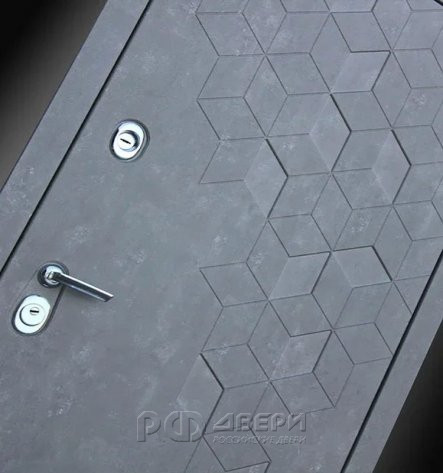Входная металлическая дверь ART S8 09 (Бетон темный/Серый лен горизонтальный)