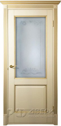 Межкомнатная дверь Катрин ПО (RAL 9001/Патина золото)
