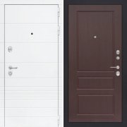 Входная металлическая дверь ART S10 03 (Белый камень/Орех премиум)