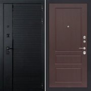 Входная металлическая дверь ART S11 03 (Черный кварц/Орех премиум)