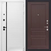 Входная металлическая дверь ART S11 03 (Белый камень/Орех премиум)