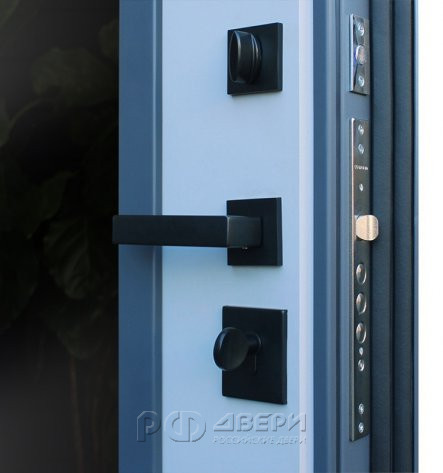 Входная металлическая дверь Эльбрус (Муар серый/Со стеклом лайт софт грей)
