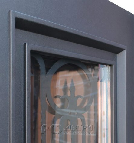 Входная металлическая дверь Аляска со стеклом (Муар коричневый/Со стеклом сосна белая)