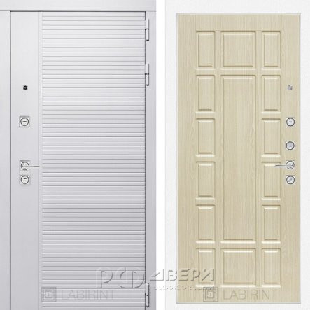 Входная металлическая дверь Piano white 12 (белый софт/беленый дуб)