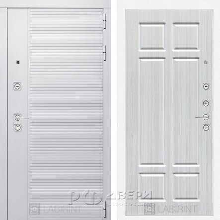 Входная металлическая дверь Piano white 08 (белый софт/кристалл вуд)