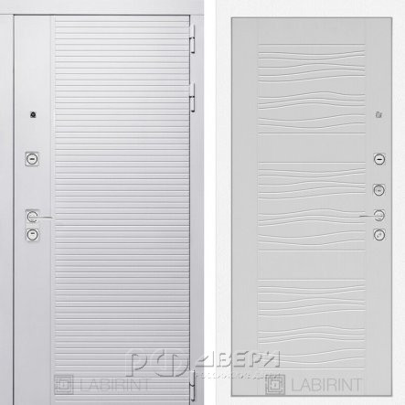 Входная металлическая дверь Piano white 06 (белый софт/белое дерево)