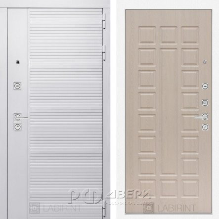 Входная металлическая дверь Piano white 04 (белый софт/беленый дуб)