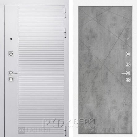 Входная металлическая дверь Piano white 24 (белый софт/бетон светлый)