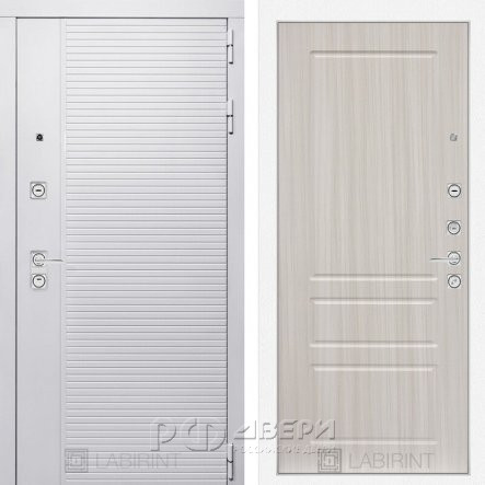 Входная металлическая дверь Piano white 03 (белый софт/сандал белый)