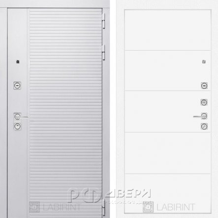 Входная металлическая дверь Piano white 13 (белый софт/белый софт)