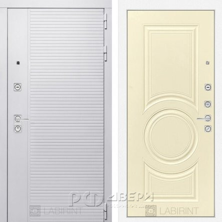 Входная металлическая дверь Piano white 23 (белый софт/шампань софт)