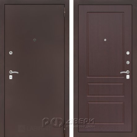 Входная металлическая дверь Classic 03 (антик медный/орех премиум)