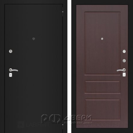 Входная металлическая дверь Classic 03 (шагрень черная/орех премиум)