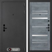 Входная металлическая дверь Acustic 20 (муар серый с блестками/зеркало бетон темный)