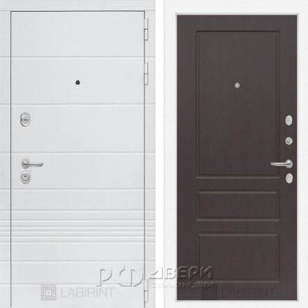 Входная металлическая дверь Trendo 03 (лофт белый/орех премиум)