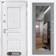 Входная металлическая дверь Versal 18 (альберо браш серебро/зеркало бетон светлый)