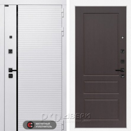 Входная металлическая дверь Royal 03 (белый софт/орех премиум)
