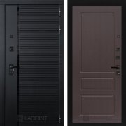 Входная металлическая дверь Piano 03 (черный кварц/орех премиум)