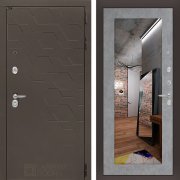 Входная металлическая дверь Smoky 18 (смоки софт/зеркало бетон светлый)