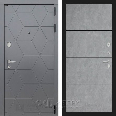 Входная металлическая дверь Cosmo 25 (графит софт/бетон светлый)