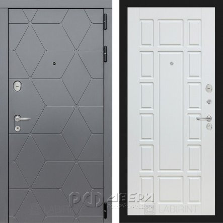 Входная металлическая дверь Cosmo 12 (графит софт/белое дерево)