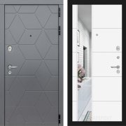 Входная металлическая дверь Cosmo 19 (графит софт/зеркало белый софт)