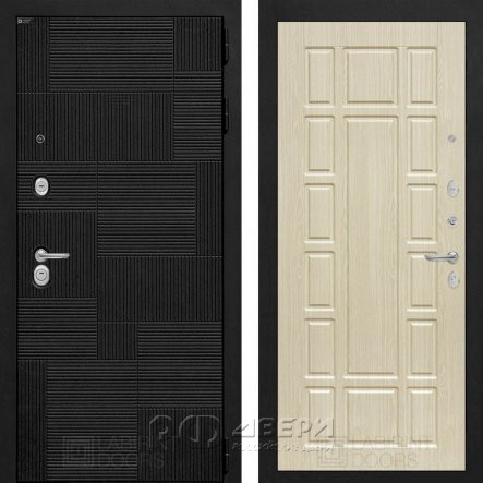 Входная металлическая дверь Pazl 12 (лофт черный/беленый дуб)