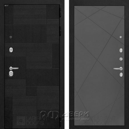 Входная металлическая дверь Pazl 24 (лофт черный/графит софт)