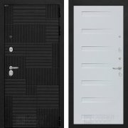 Входная металлическая дверь Pazl 14 (лофт черный/дуб кантри белый горизонтальный)